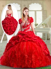 Perfect Brush Train Sweet 16 Dresses with Beading and Pick Ups