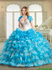 Pretty Floor Length Quinceanera Dresses with Beading and Ruffled Layers