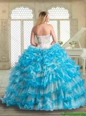 Pretty Floor Length Quinceanera Dresses with Beading and Ruffled Layers