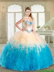 Pretty Sweetheart Sweet 16 Dresses with Beading and Ruffles
