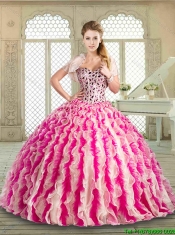 Spring Beautiful Floor Length Sweet 16 Dresses with Beading and Ruffles
