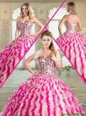 Spring Beautiful Floor Length Sweet 16 Dresses with Beading and Ruffles