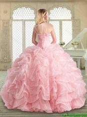 Spring Pretty Floor Length Sweet 16 Dresses with Appliques and Pick Ups