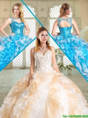 Summer Hot Sale Multi Color Sweet 16 Gowns with Paillette and Ruffles