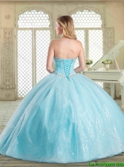 The Super Hot Beading Quinceanera Gowns in Aqua Blue