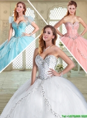 The Super Hot Beading Quinceanera Gowns in Aqua Blue