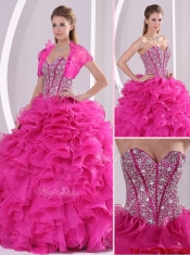 2016 Beautiful Fuchsia Ball Gown Sweetheart Quinceanera Dresses