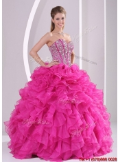 2016 Beautiful Fuchsia Ball Gown Sweetheart Quinceanera Dresses
