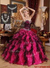 2016 Pretty Beading and Ruffles Sweetheart Quinceanera Gowns