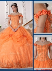 2016 Wholesale Ball Gown Appliques and Hand Made Flowers Sweet 16 Dresses
