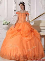 2016 Wholesale Ball Gown Appliques and Hand Made Flowers Sweet 16 Dresses