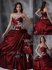 Elegant Ball Gown Strapless Appliques Quinceanera Dresses