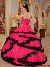 Modest Ball Gown Strapless Quinceanera Gowns with Beading