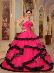 Perfect Appliques Quinceanera Dresses in Red and Black
