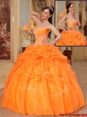 Perfect Appliques Sweetheart Quinceanera Dresses in Orange Red