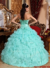 Perfect Beading and Ruffles Quinceanera Dresses in Apple Green