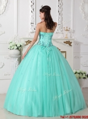 Perfect Beading Sweetheart Quinceanera Gowns in Green