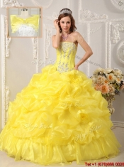 Perfect Strapless Quinceanera Gowns with Beading and Ruffles