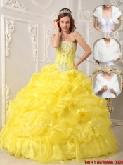 Perfect Strapless Quinceanera Gowns with Beading and Ruffles