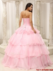 Pretty 2016 Sweetheart Ruffles Quinceanera Dresses in Baby Pink