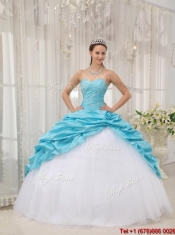 Pretty Ball Gown Sweetheart Quinceanera Dresses in Aqua Blue