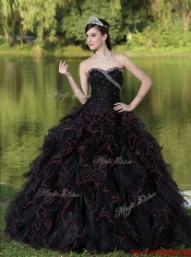Pretty Sweetheart Quinceanera Gowns with Ruffles Layered and Beading