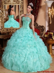 Wholesale Apple Green Sweetheart Beading and Ruffles Quinceanera Dresses