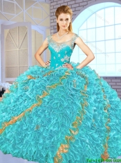 2016 Exclusive Beading and Ruffles Quinceanera Gowns in Multi Color