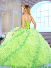 2016 Luxurious Beading and Ruffles Quinceanera Gowns in Multi Color
