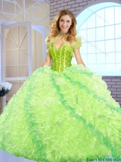 2016 Luxurious Beading and Ruffles Quinceanera Gowns in Multi Color