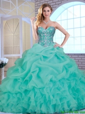 Popular Beading and Ruffles Sweet 16 Dresses with Sweetheart
