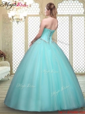 2016 Modest Sweetheart Beading Quinceanera Gowns for Summer