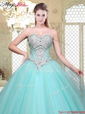 2016 Modest Sweetheart Beading Quinceanera Gowns for Summer