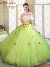 2016 Spring Beautiful Scoop Quinceanera Dresses with Ruffles