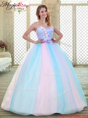 2016 Sweetheart Quinceanera Dresses with Hand Made Flowers