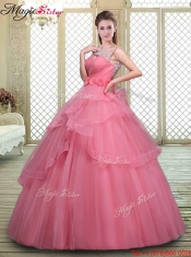 Elegant Backless Prom Dresses with Beading and Hand Made Flowers