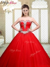 Elegant Sweetheart Brush Train Quinceanera Dresses with Beading
