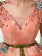 Hot Sale V Neck Discount Quinceanera Dresses with Appliques and Beading