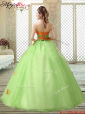 Latest Strapless 2016 Prom Gowns with  Appliques and Belt