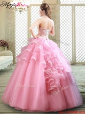 Lovely Strapless 2016 Quinceanera Dresses with  Appliques and Ruffles