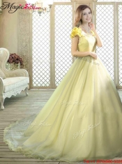 New Arrivals Bateau Brush Train Quinceanera Dresses