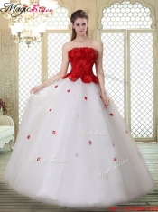 Popular A Line Strapless 2016 Quinceanera Dresses Quinceanera Dresses with Ruffles