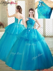 Popular One Shoulder Quinceanera Dresses with Ruffles and Appliques