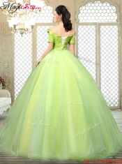 Pretty Off the Shoulder Discount Quinceanera Dresses with Hand Made Flowers