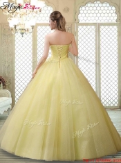 Romantic Strapless Quinceanera Gowns with Appliques and Beading for Fall