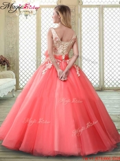 Spring Straps Quinceanera Dresses with Appliques and Hand Made Flowers