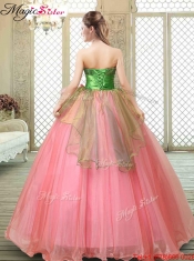 The Most Popular Strapless Discount Quinceanera Gowns with Hand Made Flowers