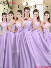 2016 Spring High Neck Lace Lavender Prom Dresses