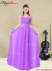 2016 Summer Sexy Sweetheart Floor Length Prom Dresses with Ruching and Belt