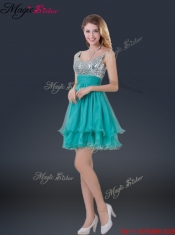 2016 Wonderful Short Straps Paillette Dama Dresses for Summer